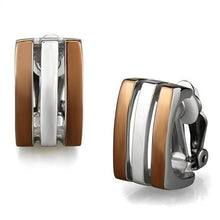 TK2542 - Stainless Steel Earrings Two Tone IP Light Brown (IP Light coffee) Women No Stone No Stone