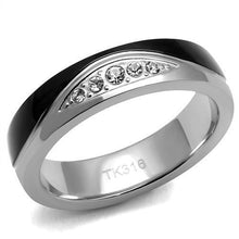 TK2568 - Stainless Steel Ring Two-Tone IP Black (Ion Plating) Women Top Grade Crystal Clear