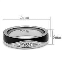 TK2568 - Stainless Steel Ring Two-Tone IP Black (Ion Plating) Women Top Grade Crystal Clear