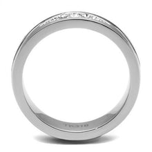 TK2568 - Stainless Steel Ring Two-Tone IP Black (Ion Plating) Women Top Grade Crystal Clear