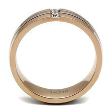 TK2570 - Stainless Steel Ring Two-Tone IP Rose Gold Women Top Grade Crystal Clear