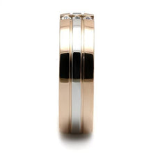 TK2570 - Stainless Steel Ring Two-Tone IP Rose Gold Women Top Grade Crystal Clear