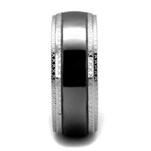 TK2580 - Stainless Steel Ring Two Tone IP Light Black (IP Gun) Unisex No Stone No Stone