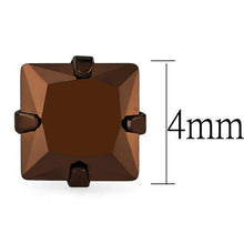 TK2582 - Stainless Steel Earrings Two Tone IP Light Brown (IP Light coffee) Women AAA Grade CZ Light Coffee