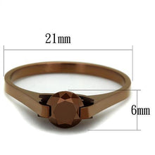 TK2592 - Stainless Steel Ring IP Coffee light Women AAA Grade CZ Light Coffee