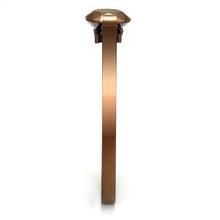 TK2592 - Stainless Steel Ring IP Coffee light Women AAA Grade CZ Light Coffee