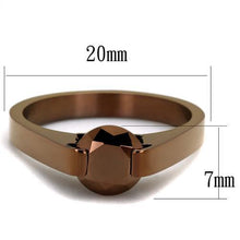 TK2594 - Stainless Steel Ring IP Coffee light Women AAA Grade CZ Light Coffee