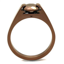 TK2594 - Stainless Steel Ring IP Coffee light Women AAA Grade CZ Light Coffee
