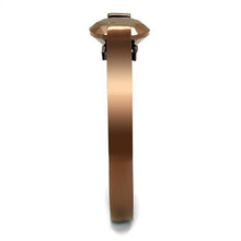 TK2594 - Stainless Steel Ring IP Coffee light Women AAA Grade CZ Light Coffee