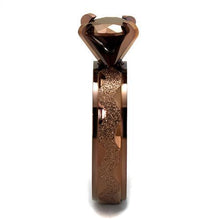 TK2595 - Stainless Steel Ring IP Coffee light Women AAA Grade CZ Light Coffee