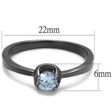 TK2609 - Stainless Steel Ring IP Light Black  (IP Gun) Women AAA Grade CZ Light Amethyst