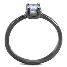 TK2609 - Stainless Steel Ring IP Light Black  (IP Gun) Women AAA Grade CZ Light Amethyst