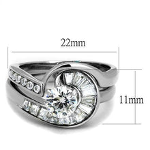 TK2617 - Stainless Steel Ring No Plating Women AAA Grade CZ Clear