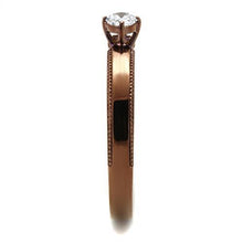 TK2621 - Stainless Steel Ring IP Coffee light Women AAA Grade CZ Clear