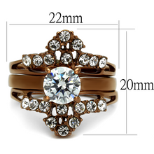 TK2647 - Stainless Steel Ring IP Coffee light Women AAA Grade CZ Clear
