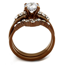 TK2647 - Stainless Steel Ring IP Coffee light Women AAA Grade CZ Clear