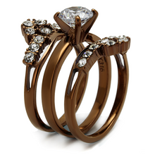 TK2647 - Stainless Steel Ring IP Coffee light Women AAA Grade CZ Clear