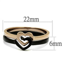 TK2650 - Stainless Steel Ring IP Rose Gold+ IP Black (Ion Plating) Women No Stone No Stone