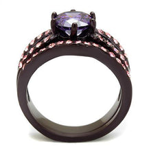 TK2652 - Stainless Steel Ring IP Dark Brown (IP coffee) Women AAA Grade CZ Amethyst