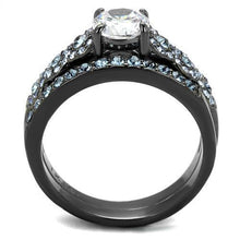 TK2671 - Stainless Steel Ring IP Light Black  (IP Gun) Women AAA Grade CZ Clear