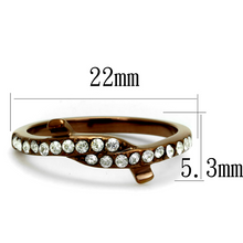 TK2687 - Stainless Steel Ring IP Coffee light Women Top Grade Crystal Clear