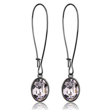 TK2719 - Stainless Steel Earrings IP Light Black  (IP Gun) Women Top Grade Crystal Light Peach