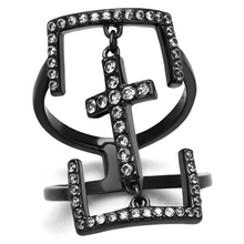 TK2826 - Stainless Steel Ring IP Light Black  (IP Gun) Women AAA Grade CZ Clear