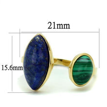 TK2906 - Stainless Steel Ring IP Gold(Ion Plating) Women Precious Stone Montana