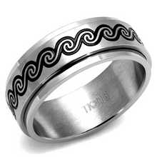 TK2930 - Stainless Steel Ring High polished (no plating) Men Epoxy Jet