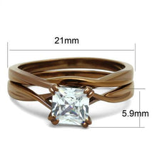 TK2964 - Stainless Steel Ring IP Coffee light Women AAA Grade CZ Clear