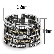 TK2987 - Stainless Steel Ring High polished (no plating) Women Top Grade Crystal Multi Color