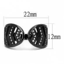 TK3056 - Stainless Steel Ring IP Black(Ion Plating) Women Top Grade Crystal Clear