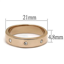 TK3107 - Stainless Steel Ring IP Rose Gold(Ion Plating) Women Top Grade Crystal Clear