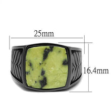 TK3112 - Stainless Steel Ring IP Light Black  (IP Gun) Men Semi-Precious Topaz