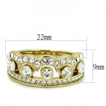 TK3123 - Stainless Steel Ring IP Gold(Ion Plating) Women Top Grade Crystal Clear