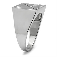 TK319 - Stainless Steel Ring High polished (no plating) Men Top Grade Crystal Clear