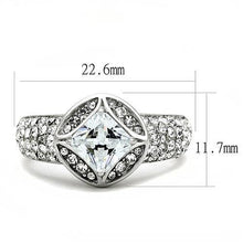 TK3206 - Stainless Steel Ring High polished (no plating) Women AAA Grade CZ Clear