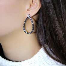 TK3215 - IP Gold+ IP Black (Ion Plating) Stainless Steel Earrings with AAA Grade CZ  in Clear