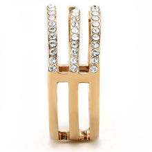TK3236 - Stainless Steel Ring IP Rose Gold(Ion Plating) Women Top Grade Crystal Clear