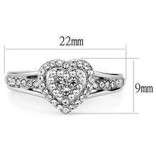 TK3249 - Stainless Steel Ring High polished (no plating) Women Top Grade Crystal Clear