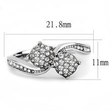 TK3255 - Stainless Steel Ring High polished (no plating) Women Top Grade Crystal Clear