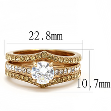 TK3264 - Stainless Steel Ring IP Rose Gold(Ion Plating) Women AAA Grade CZ Clear
