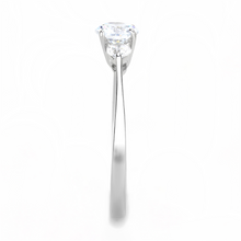 TK3431 - Stainless Steel Ring High polished (no plating) Women AAA Grade CZ Clear