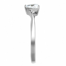 TK3434 - Stainless Steel Ring High polished (no plating) Women AAA Grade CZ Clear