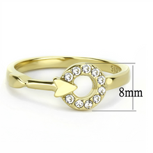 TK3439 - Stainless Steel Ring IP Gold(Ion Plating) Women Top Grade Crystal Clear
