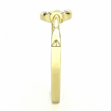 TK3439 - Stainless Steel Ring IP Gold(Ion Plating) Women Top Grade Crystal Clear