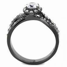 TK3448 - Stainless Steel Ring IP Light Black  (IP Gun) Women AAA Grade CZ Clear