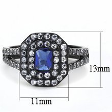 TK3449 - Stainless Steel Ring IP Black(Ion Plating) Women Synthetic Montana