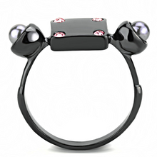 TK3513 - Stainless Steel Ring IP Light Black  (IP Gun) Women Synthetic Gray