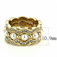 TK3520 - Stainless Steel Ring IP Gold(Ion Plating) Women Synthetic White